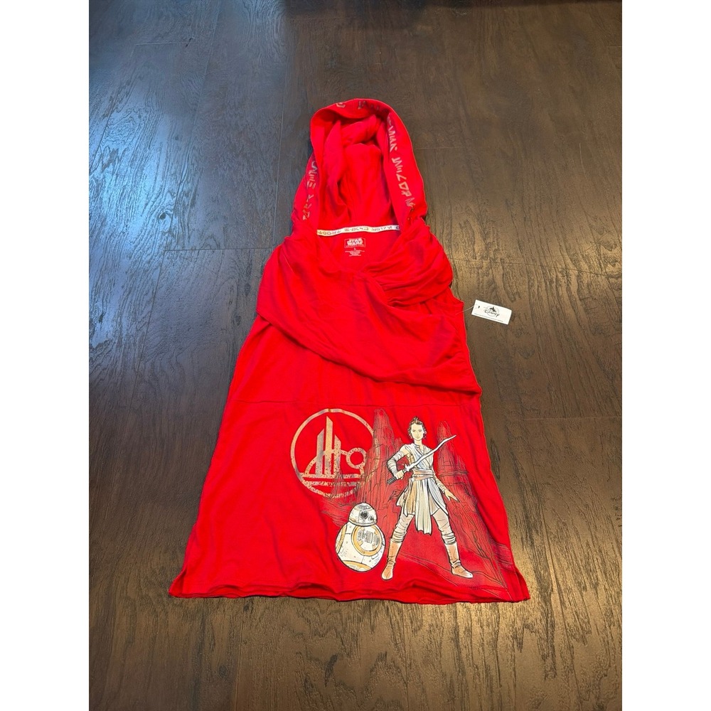 Disney Star Wars Galaxy's Edge Rey BB8 Hooded Sleeveless Top Red Women's NWT